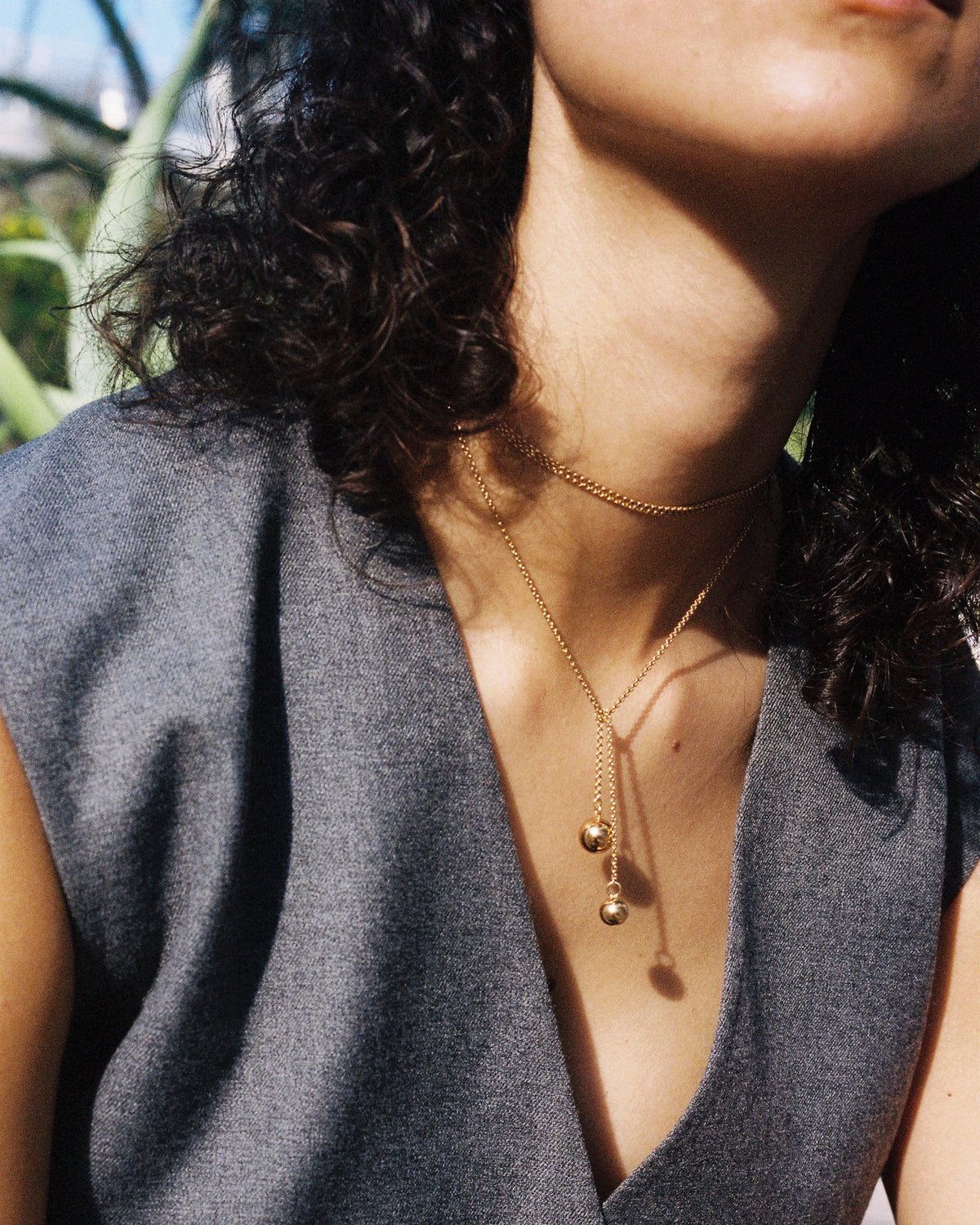 DOUBLE SPHERE NECKLACE